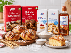 Amo mel og bageblandinger med Dansukker flormelis, perlesukker og lys sirup