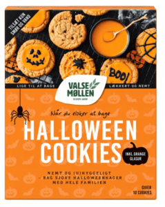 Valsemøllen Halloween cookies 400 g bageblanding med orange glasur